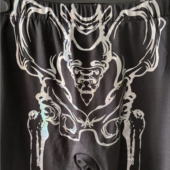 Women’s Iridescent Double Sided Skeleton Leggings - Picture 2 of 6